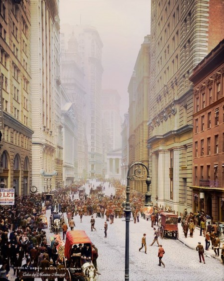 1905年的纽约布罗德街(Broad Street,又名宽街)。(Courtesy of Marina Amaral)